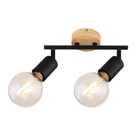 Lampa Sufitowa Punktowa Reflektor Spot 2x E27 Czarny Industrialny Pablo 3977 Rabalux