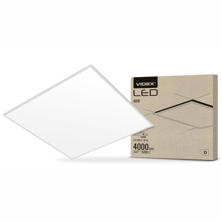 Panel LED Podtynkowy Wpuszczany 60x60 40W 5200lm 6000K Zimna Biała Videx