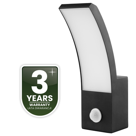 Lampa Ogrodowa Zewnętrzna Kinkiet Elewacyjny LED 12W 4000K Czujnik Ruchu AGOS LUMILED