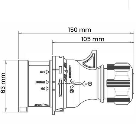 Wtyczka Przenośna Siłowa 32A 230V 3p IP54 Hermetyczna