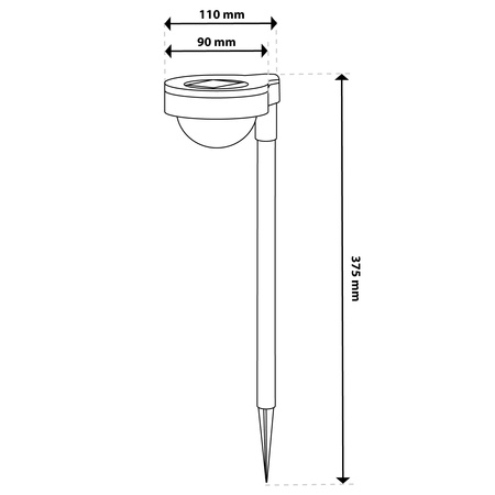 Lampa Solarna Ogrodowa LED Wbijana Zewnętrzna LATI Ciepły Czarny