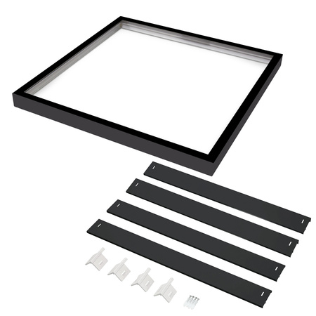 Ramka Natynkowa 63mm do Panelu LED 60x60cm klik Czarna Kobi