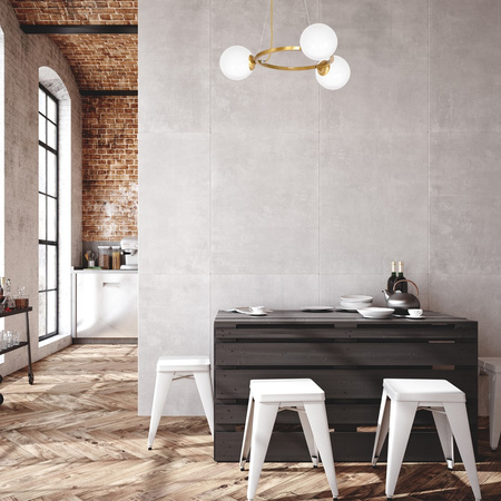 Lampa wisząca VIENNA 3xE14 Mosiądz Obręcz Geometryczne Elegancka MLP5576 Milagro Metal + Szkło