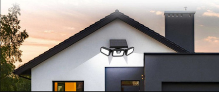 Naświetlacz solarny lampa 74x LED 15W 450lm Zimna czujnik ruchu IP65