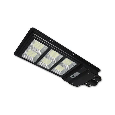 Lampa LED solarna uliczna czarna 270W 6000K zimna IP65 czujnik ruchu i zmierzchu + pilot