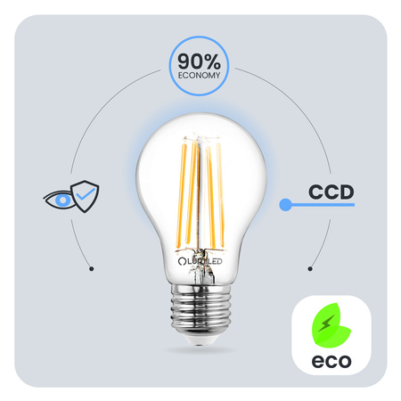 Żarówka LED E27 A60 11W = 100W 1521lm 3000K Ciepła 360° FILAMENT LUMILED
