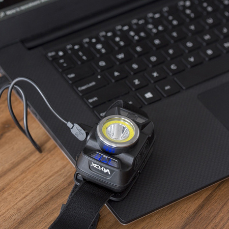 Latarka Czołowa LED Akumulatorowa z czujnikiem ruchu XTE 5W + COB 10W VA0025 VAYOX