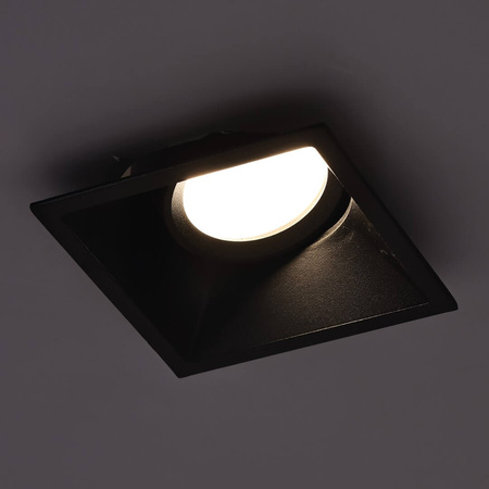 Oprawa HALOGENOWA Podtynkowa Podbitka Sufitowa GU10 Kwadratowa Ruchoma IP20 Czarna Milagro