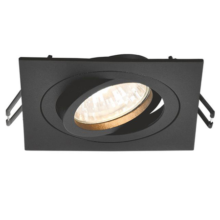 Oprawa Sufitowa Wpuszczana Podtynkowa Halogenowa GU10 VIDEX Czarna Kwadratowa Ruchoma