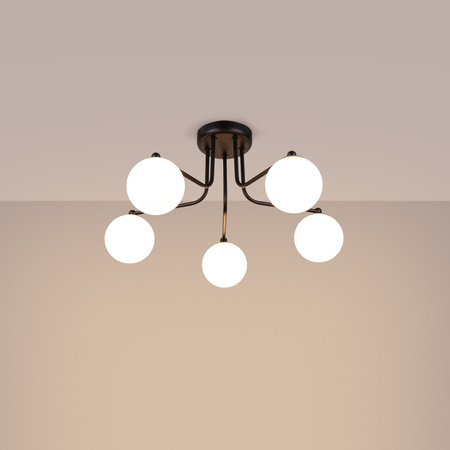 Lampa Wisząca Sufitowa Żyrandol 5x G9 Czarna Biała Astral French Sky SL.1663 Sollux