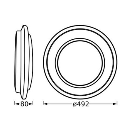 Plafon LED Lampa Sufitowa Natynkowa 36W 2400lm 3000K Ciepła Czarny 49cm Orbis Ledvance