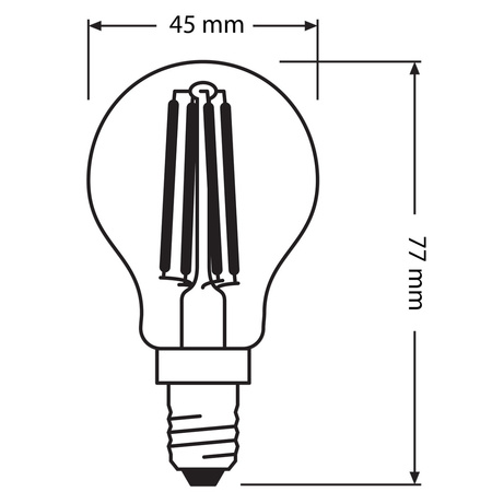Żarówka LED P45 Kulka E14 4W = 40W 470lm 4000K Neutralna 300° Retrofit Filament CLASSIC Osram