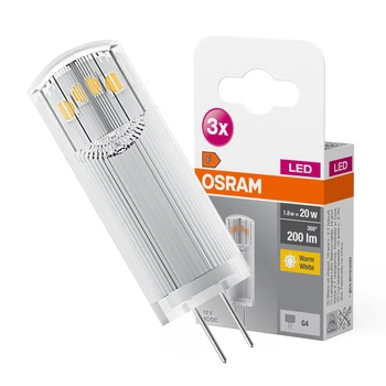 3x Żarówka LED Kapsułka G4 1.8W = 20W 200lm 2700K Ciepła 12V 320° BASE Osram