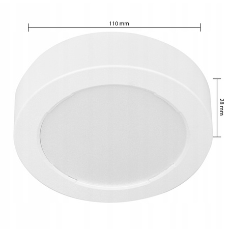 Panel LED Oprawa Sufitowa 6W 480lm 4000K Neutralny Natynkowy Okrągły Biały Proma Masterled