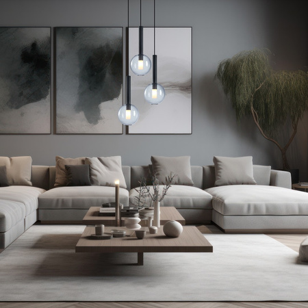 Lampa Wisząca Sufitowa NIKO Czarna 3xG9 Milagro