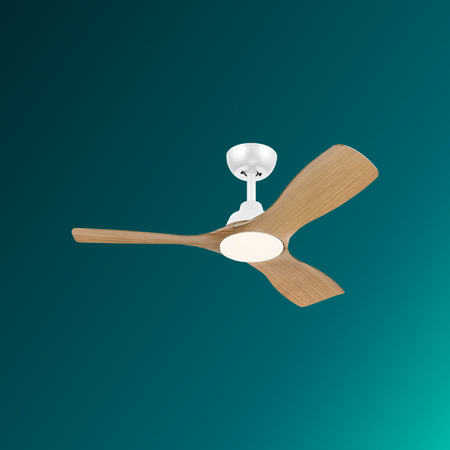 Wentylator Sufitowy 28W Lampa Sufitowa LED 24W 2650lm 3000/4300/6500K CCT Biała Brązowa + Pilot Olas Philips