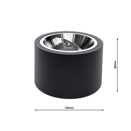 Oprawa Natynkowa Halogenowa REDONDO Czarna 1xAR111 GU10 Spot Milagro