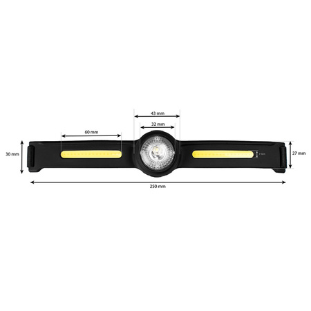Latarka Czołowa Akumulatorowa LED COB + XPG 550lm USB-C 6 Trybów Pracy VA0154 Vayox