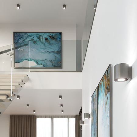 Lampa Ścienna Kinkiet Góra Dół G9 Cylindryczna Antracyt Nowoczesna Orbis Sollux