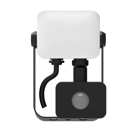 Naświetlacz LED 10W 900lm 4000K Neutralna 120° Czarny z Czujnikiem Ruchu i Zmierzchu IP65 Milky Sanico Goldlux