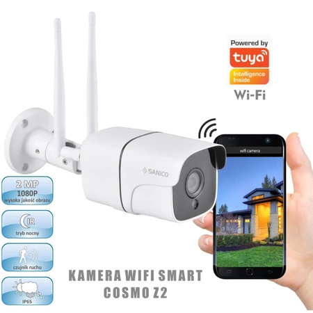 Kamera Zewnętrzna COSMO Z2 IP65 Full HD 2Mpx Tuya SMART WIFI GOLDLUX (Polux) PIR