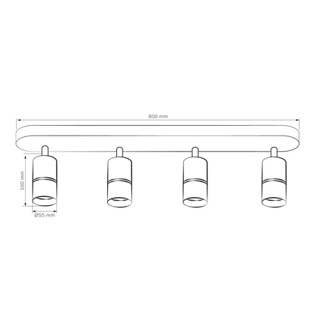Oprawa Ścienno-Sufitowa Reflektor Punktowy 4x GU10 Biała Srebrna BAMBOO Sanico Goldlux