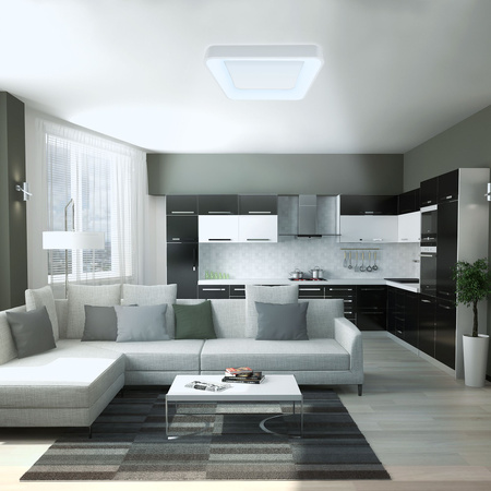 Plafon LED Lampa Sufitowa Natynkowa 72W 7500lm 2700-6000K CCT Biała Ściemnialna + Pilot EDGE Videx