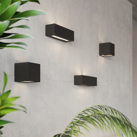 Lampa Ścienna Kinkiet E27 Prostokątna Czarna Nowoczesna Vega Sollux