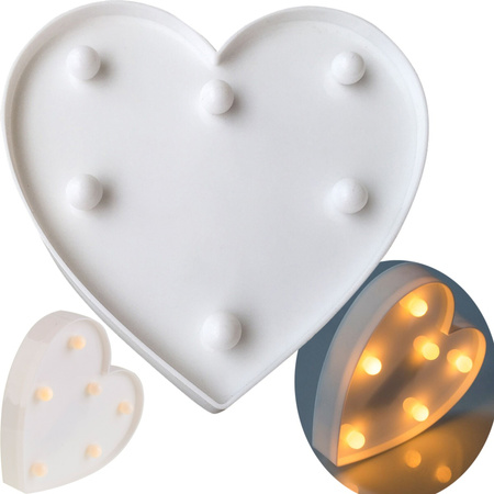 Lampka nocna Serce dekoracyjne na baterie 2x AA 1,5V 6x LED MILAGRO EKD3720