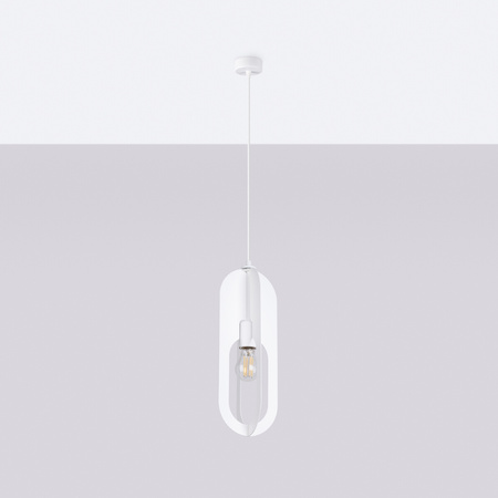 Lampa Sufitowa Wisząca Zwis E27 Nieregularna Biała Nowoczesna Nicus Sollux