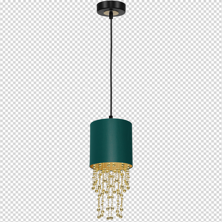 Lampa wisząca ALMERIA 1xE27 Elegancka Sznury Korali Zielona MLP6449 Milagro Metal + Tworzywo sztuczne+ Tkanina