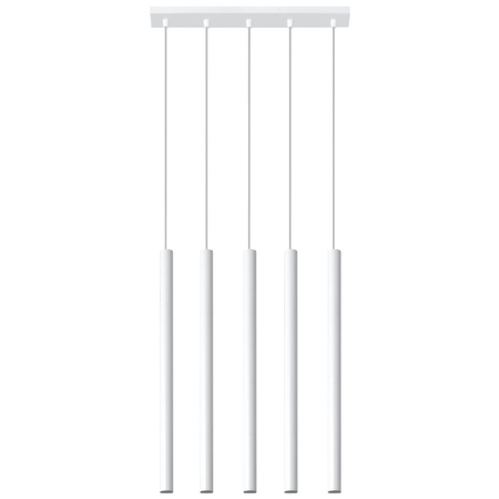 Lampa Sufitowa Wisząca Tuba 5x G9 Zwis Tubularna Biała Nowoczesna Pastelo Sollux