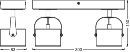 Lampa Sufitowa Ścienna LED Reflektor 2-Punktowy Dekoracyjny Ozdobny 11.5W Srebrny LEDVANCE