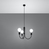 Lampa Sufitowa Wisząca Zwis 3x E27 Żyrandol Nieregularna Czarna Nowoczesna Piccolo Sollux