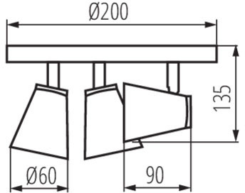 Oprawa lampa sufitowa ENALI 3xGU10 czarna Kanlux