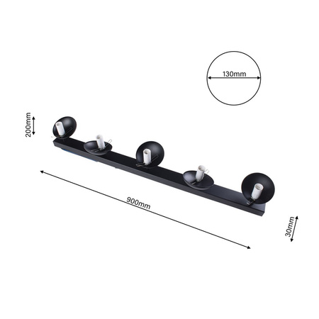 Lampa Sufitowa SFERA Czarna 5xE14 Milagro