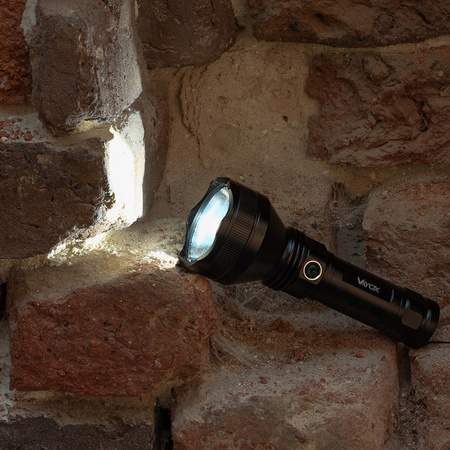 Latarka Taktyczna LED Mocna Akumulatorowa USB-C 20W 1900lm IPX6 VAYOX