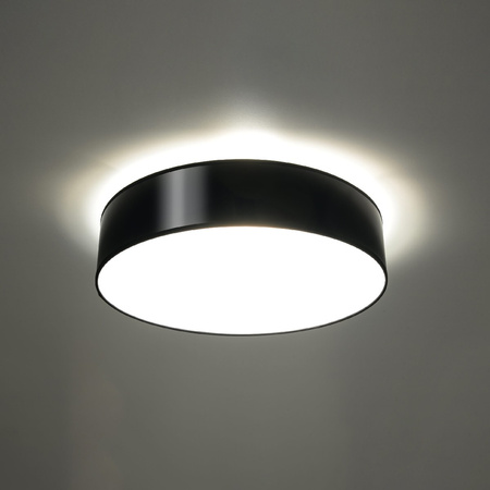 Lampa Sufitowa Plafon 3x E27 Okrągła Czarna Minimalistyczna Arena Sollux
