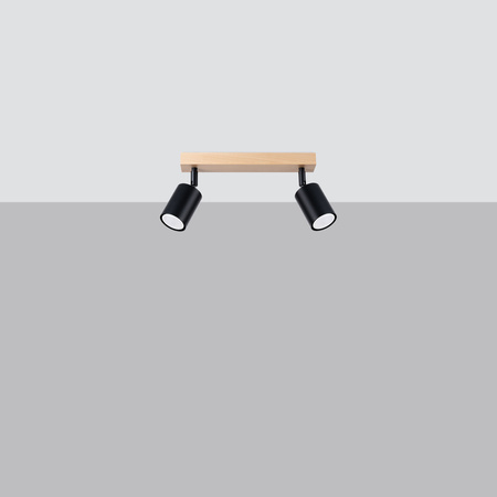 Lampa Sufitowa Oprawa Natynkowa SPOT TUBA Reflektor 2x GU10 Punktowa Ruchoma Tubularna Czarna Brązowa Nowoczesna Verdo Sollux