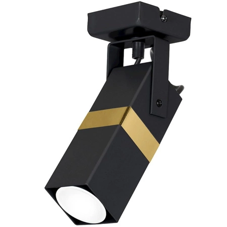 Lampa sufitowa ścienna Kinkiet 1x GU10 Spot Loft Czarny + Złoty VIDAR Milagro