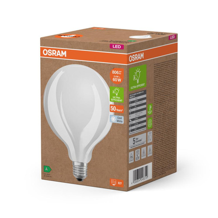 Żarówka LED G95 Kula E27 3.8W = 60W 806lm 4000K Neutralna 300° Filament CLASSIC ENERGY EFFICIENCY Osram
