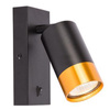 Lampa Ścienna Reflektor Kinkiet Spot do Czytania GU10 Czarny Złoty Klemens Masterled