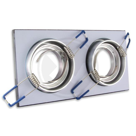 Oprawa Podtynkowa Halogenowa Spot 2x GU10 Prostokątna Ruchoma Czarna Styx Masterled