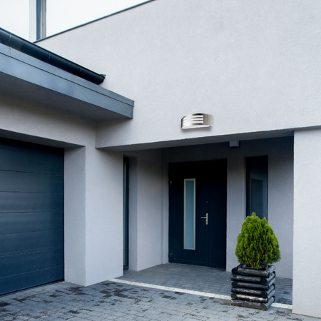 Plafon ogrodowy LED E27 Sitom GOLDLUX (Polux) stalowy srebrny Inox