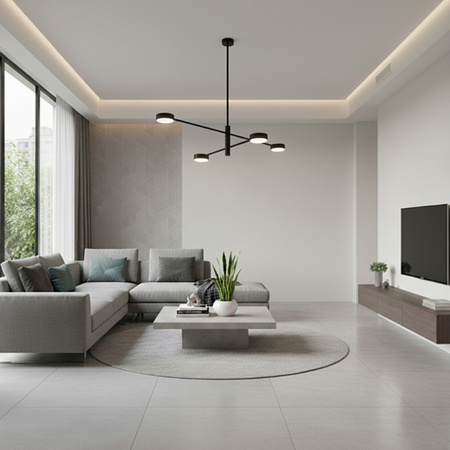 Lampa Sufitowa Wisząca LED 4x GX53 Żyrandol Reflektor Czarna OVILO LUMILED