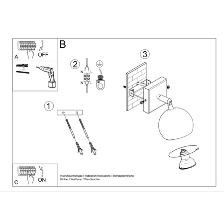 Lampa Ścienna Oprawa Natynkowa Reflektor GU10 Ruchoma Minimalistyczna Kulista Czarna Nowoczesna Oculare Sollux