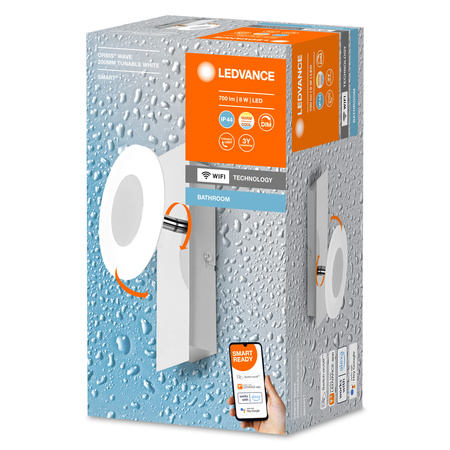 Oprawa łazienkowa LED ORBIS Wave 8W 700lm ciepła-zimna 20cm SMART+ WiFi LEDVANCE