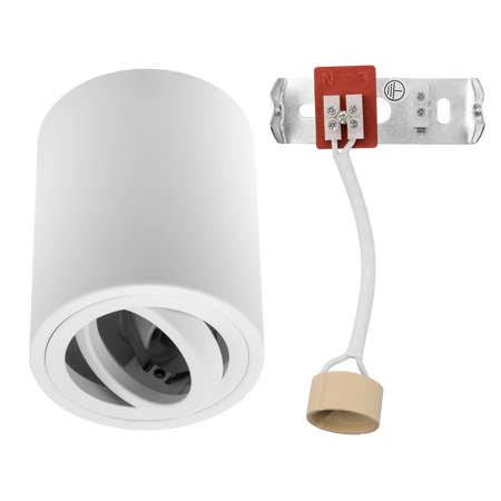 Oprawa Natynkowa HALOGENOWA Spot Tuba Ruchoma LUNDO GU10 LUMILED Okrągła Biała 80mm