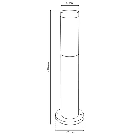 Lampa Ogrodowa Zewnętrzna E27 CZARNY SŁUPEK 45cm Lilium LUMILED