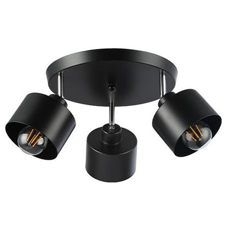 Kinkiet Ścienny Lampa Natynkowa Ruchomy E27 Okrągły Czarny Elza Masterled